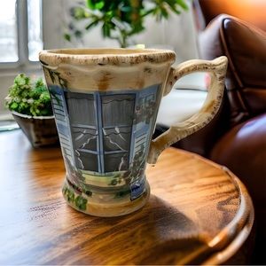 Hand Painted Rue de Paris Coffee Mug Cup Planter